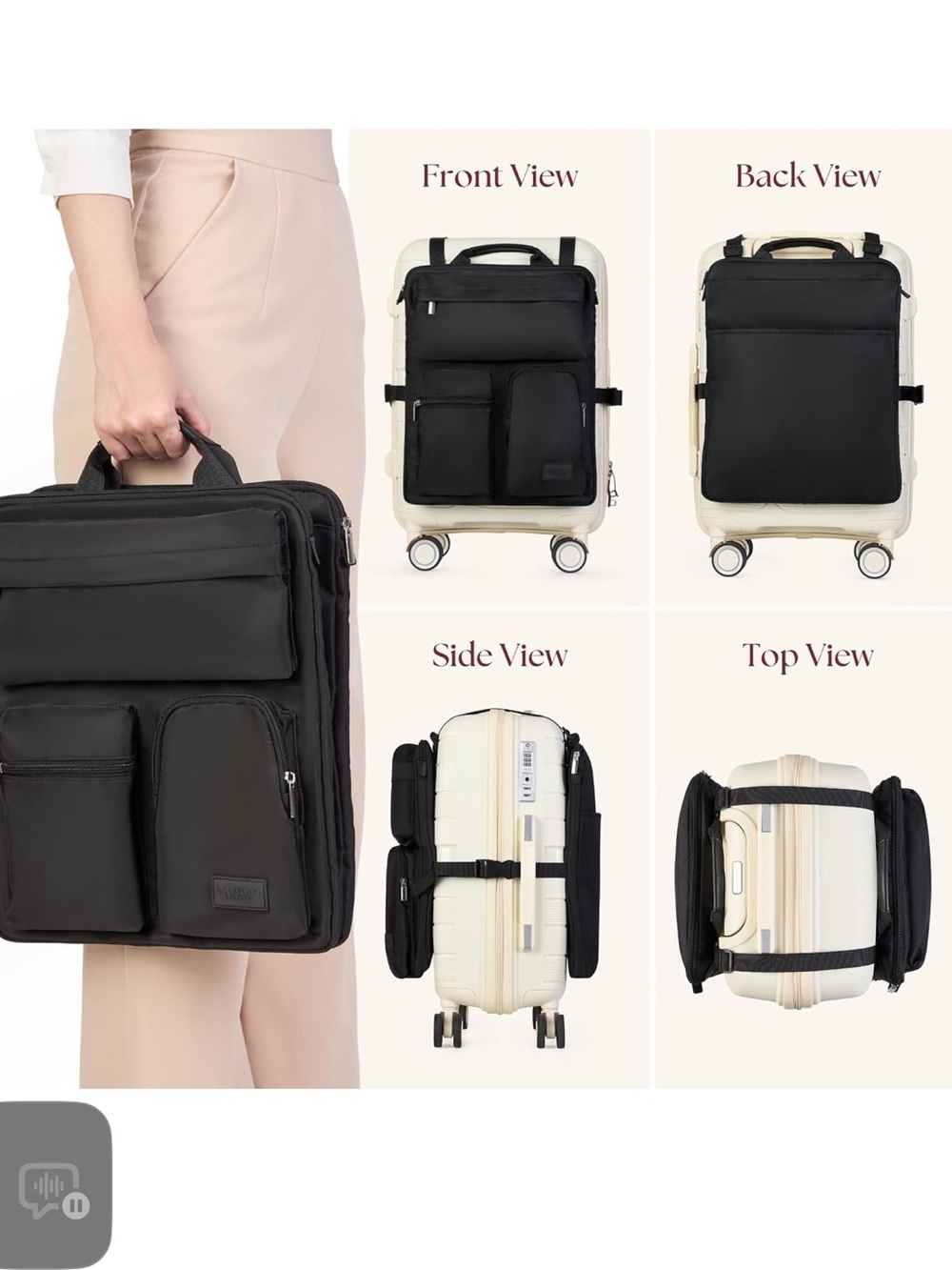 BAREFOOT CARIBOU Over Luggage Organizer for Carry On Bag Harness, Black Unisez